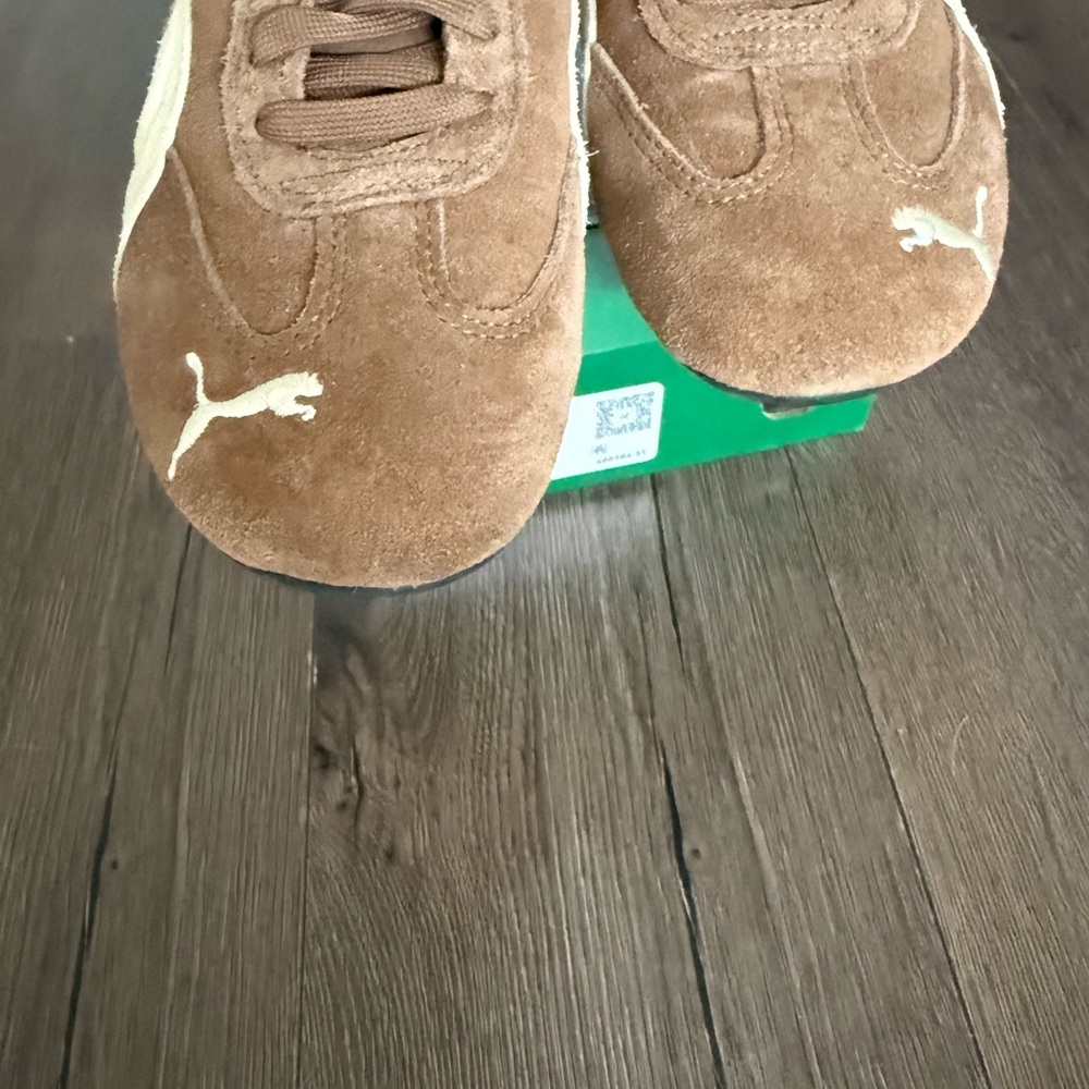 Puma Speedcat Brown & Cream Suede Low-Top Sneakers - Picture 3 of 8
